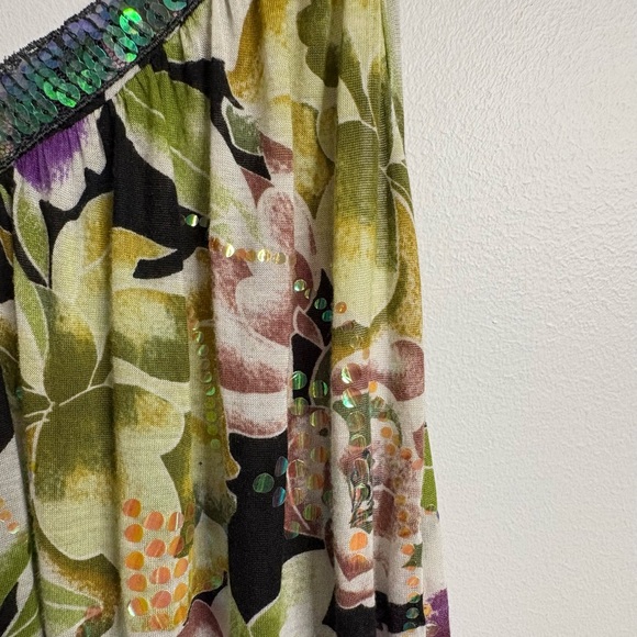 Free People Floral Tank Top with Sequin Trim Size XS - Picture 4 of 12